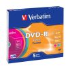 Verbatim DVD-R 16X COLOUR SLIM TOKBAN (5) vsrls  olcs Verbatim DVD-R 16X COLOUR SLIM TOKBAN (5)